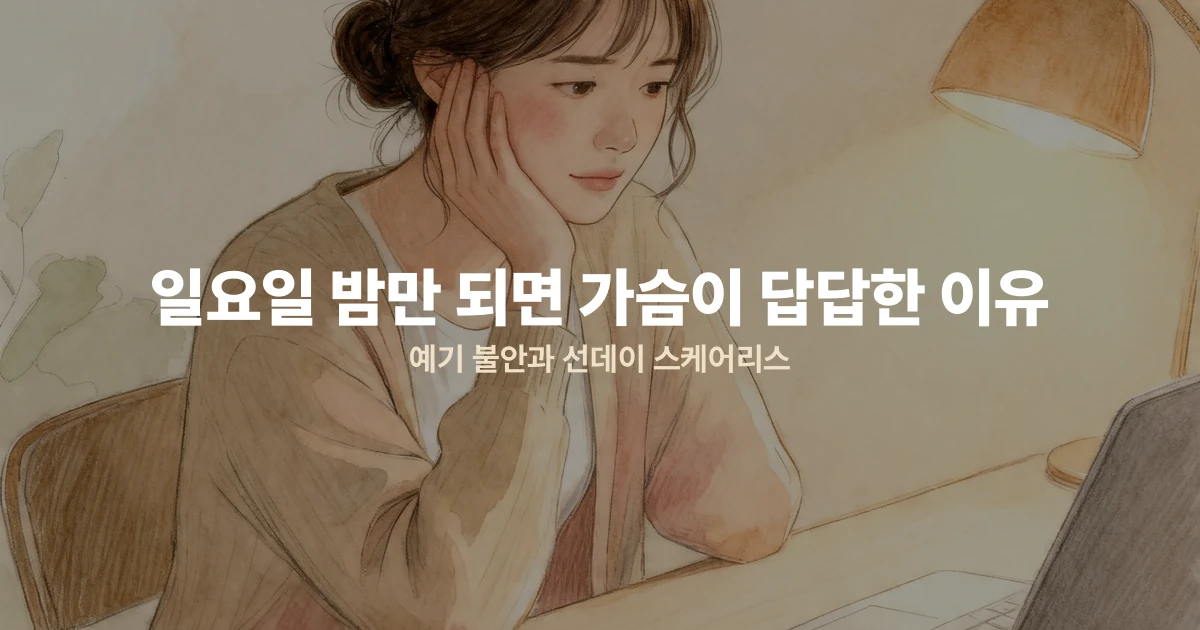 일요일 밤만 되면 가슴이 답답한 이유 — 예기 불안과 선데이 스케어리스