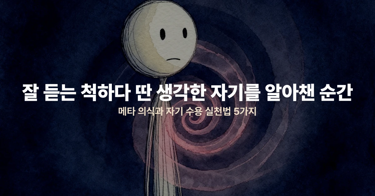 잘 듣는 척하다 딴 생각한 자기를 알아챈 순간 — 메타 의식과 자기 수용 실천법 5가지