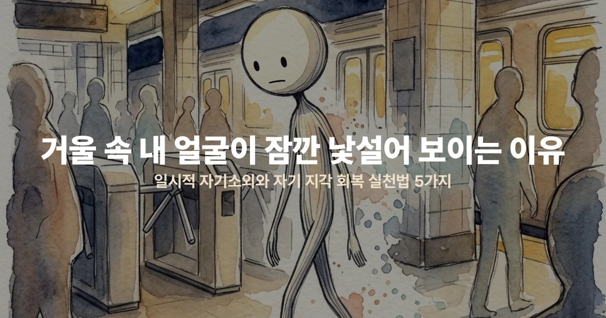 거울 속 내 얼굴이 잠깐 낯설어 보이는 이유 — 일시적 자기소외와 자기 지각 회복 실천법 5가지